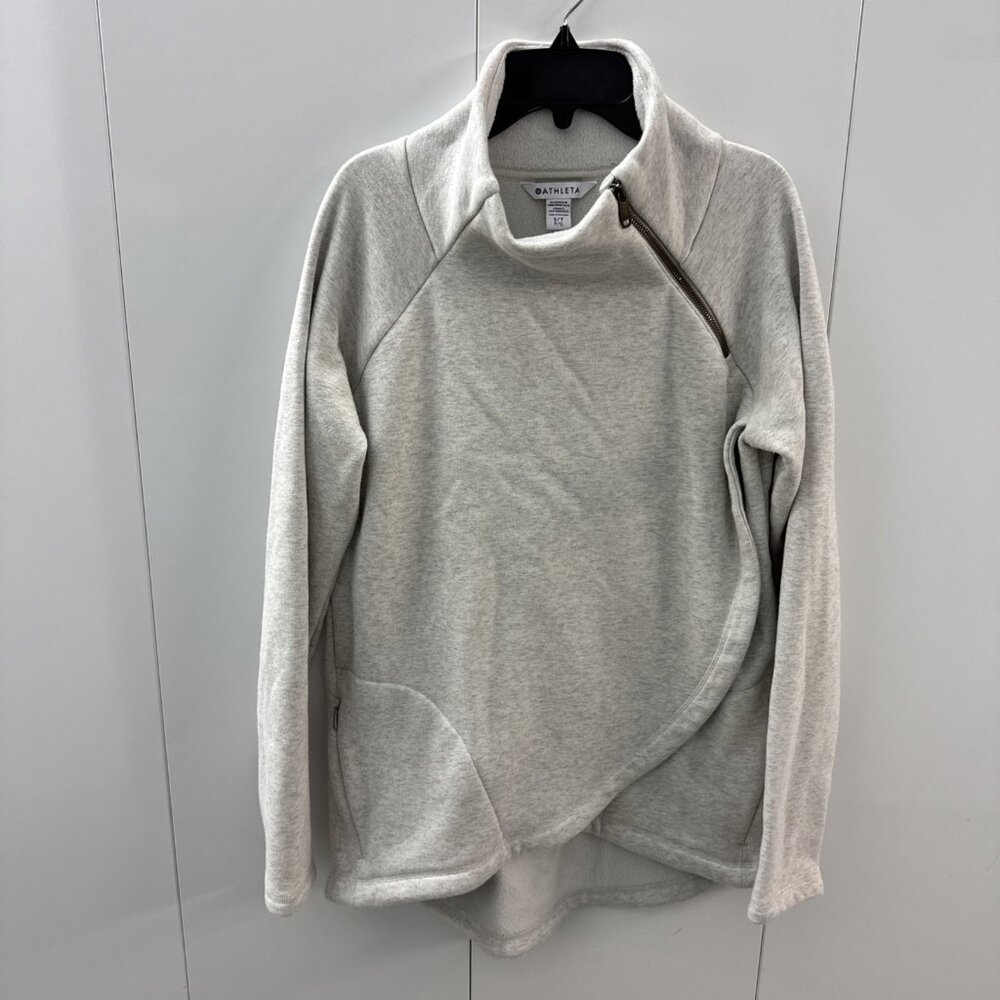 Athleta Cozy Karma Pullover Sweatshirt Oatmeal Heather Cream Women’s Small